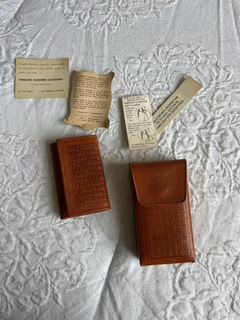 Vintage Princess Gardner Brown Leather cigarette case and Key holder